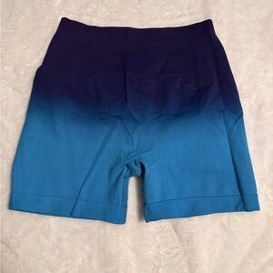 Women's Blue Gradient Athletic Shorts